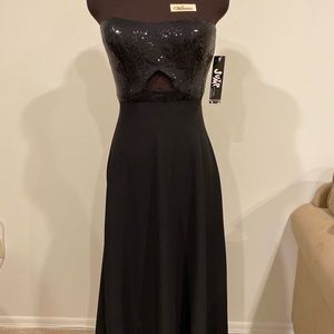 Black Sequin Floor Length Prom Dress Size 3/4